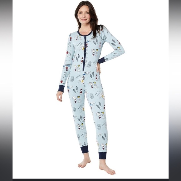 LL Bean one piece waffle knit pajamas union suit smalll. Excellent condition - Picture 5 of 5